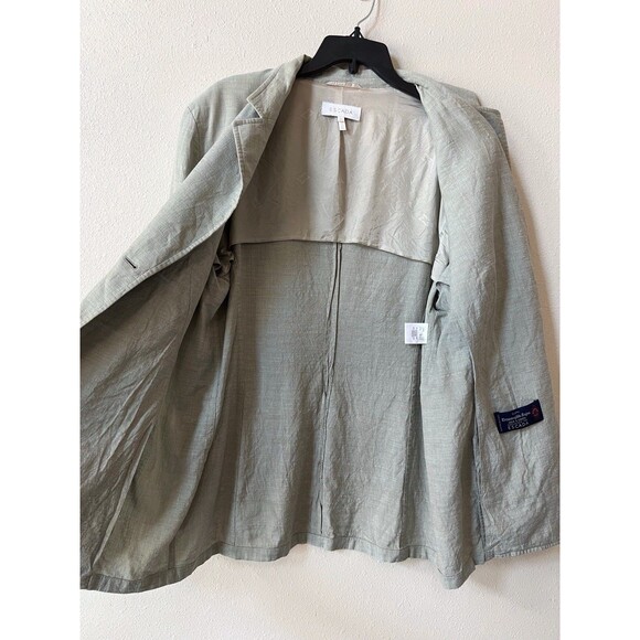 Escada Silk Linen Blazer Jacket Size 44 Ermenegildo Zegna Cloth /Logo Buttons - Picture 3 of 7